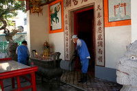 Workers Clean Tin Hau Temple, Lamma Island