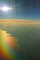 Aerial View of Sunset over Canada; (Probably) Lake Winnipeg; Manitoba